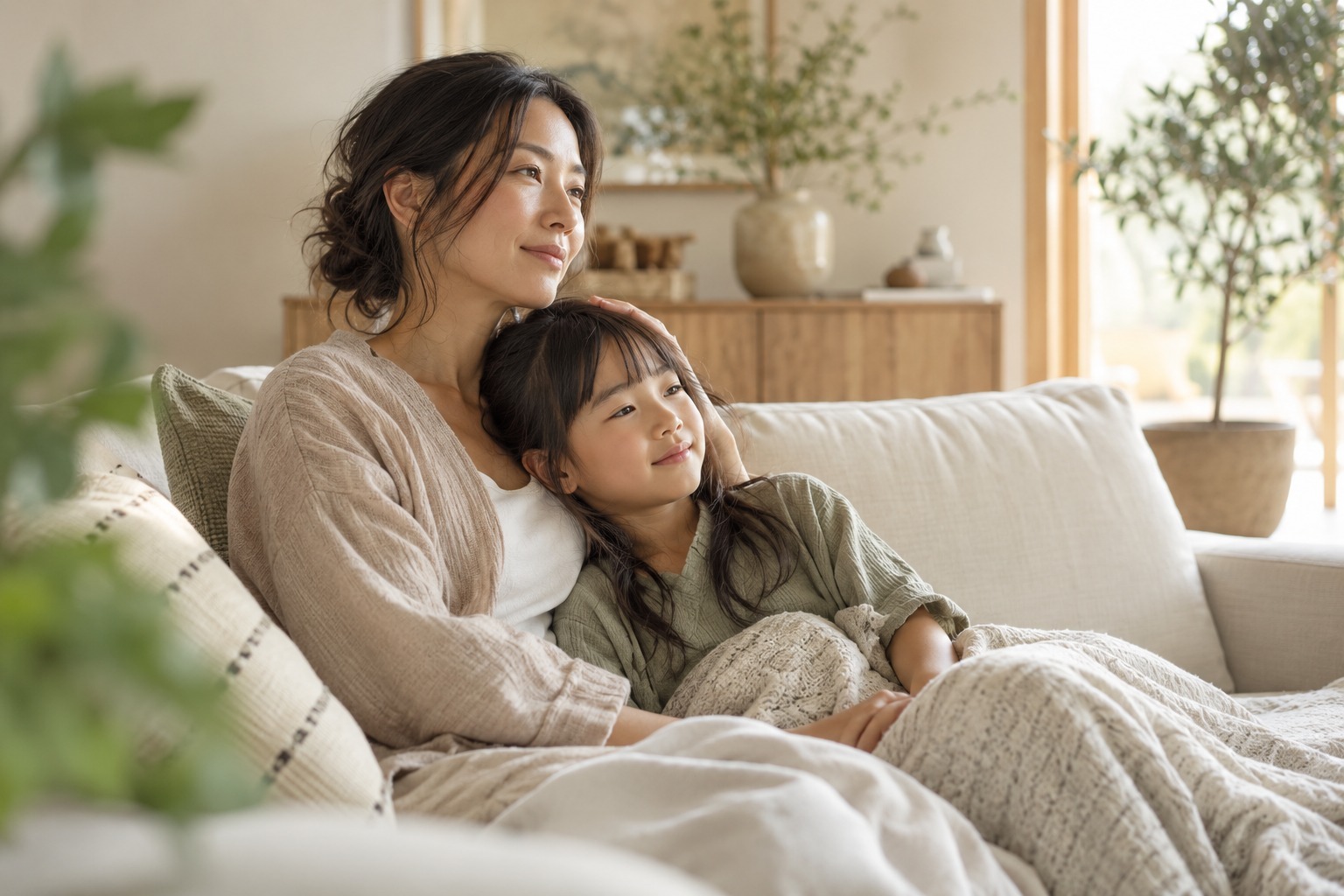 親子で穏やかな時間を過ごすイメージ